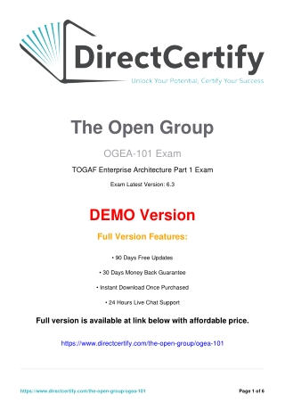OGEA-101 Real Exam Questions PDF – Architecture Views, ADM & Governance Prep