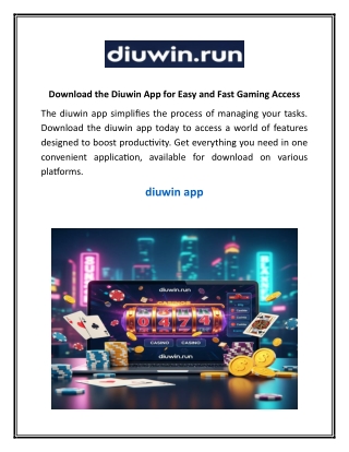 Download the Diuwin App for Easy and Fast Gaming Access
