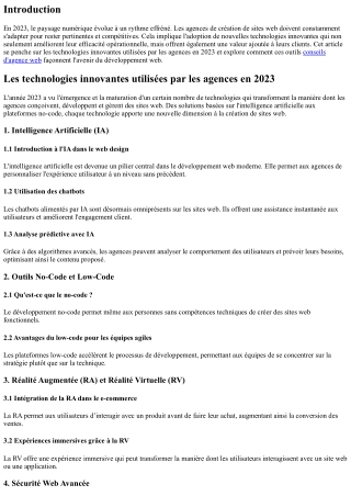 Les technologies innovantes utilisées par les agences en 2023