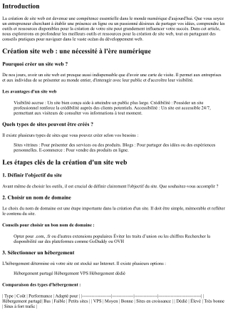 Création de site web : les meilleurs outils et ressources