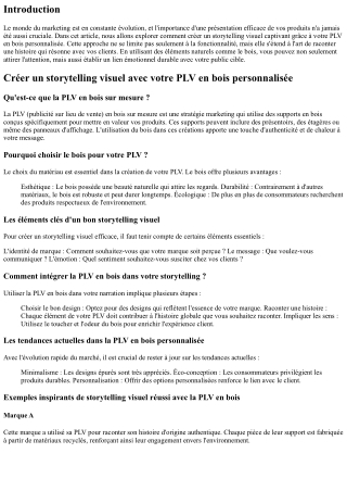 Créer un storytelling visuel avec votre PLV en bois personnalisée
