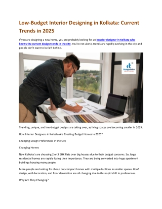 Low Budget Interior Designing in Kolkata Current Trends in 2025