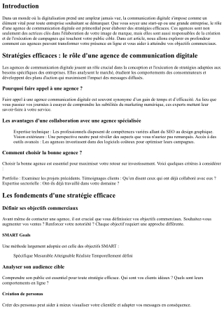 Stratégies efficaces : le rôle d'une agence de communication digitale
