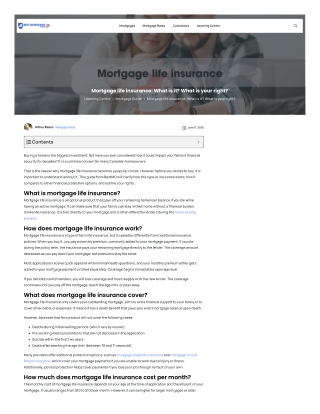 Best Mortgage Online Value Assessment: Mortgage Life Insurance - Pros and Cons A
