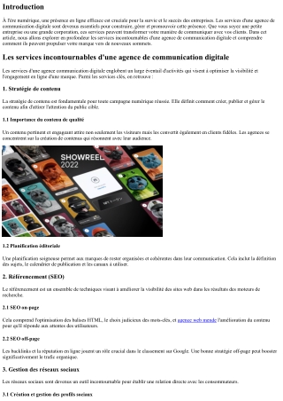 Les services incontournables d'une agence de communication digitale