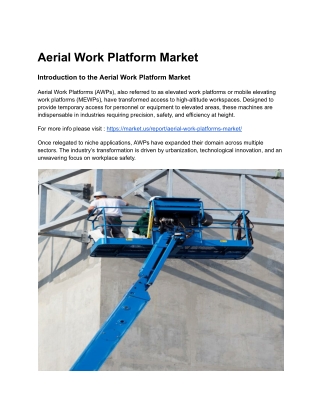Urban Infrastructure and the Aerial Work Platform Connection