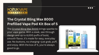 The Crystal Bling Max 8000 Prefilled Vape Pod Kit Box of 5