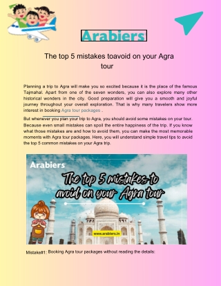 The top 5 mistakes toavoid on your Agra tour
