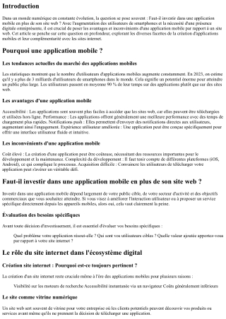 Faut-il investir dans une application mobile en plus de son site web ?