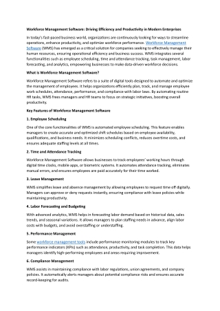 workforce management software driving efficiency