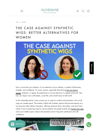 Discover why synthetic wigs fall short and explore more natural, comfortable, an