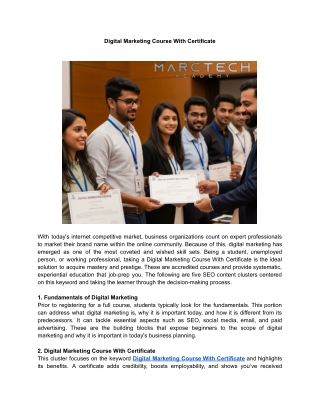 Digital Marketing Course With Certificate _ Marctech
