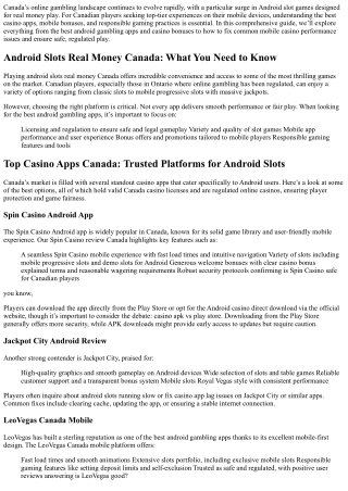 Best Welcome Bonus for Slots in Canada: A Complete Guide for Android Players