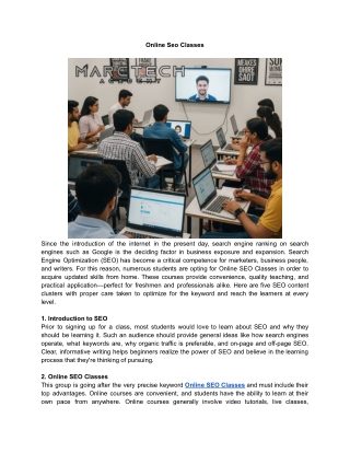 Online Seo Classes_ Marctech