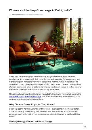 Where can I find top Green rugs in Delhi India