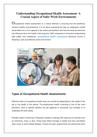 understanding occupational health assessment
