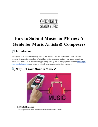 How to Submit Music for Movies