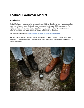 Civilian Tactical Footwear: Fashion or Function?