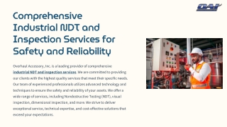 Comprehensive Industrial NDT and Inspection Services for Safety & Reliability