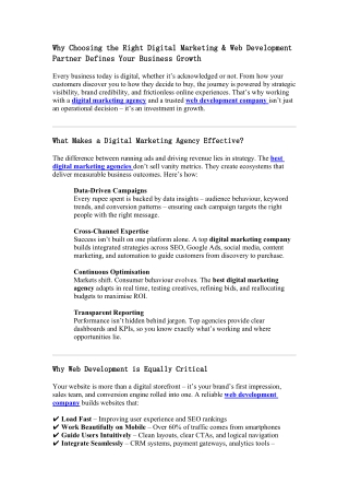 The Right Digital Marketing & Web Development Partner Defines Your Business Growt