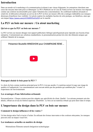 La fabrication artisanale au service de la PLV en bois sur mesure
