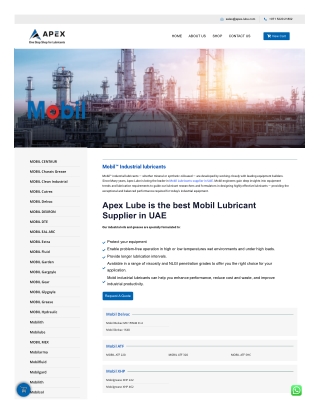 Trusted Mobil Distributors in UAE – Apex Lube