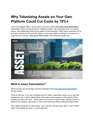 real world asset tokenization