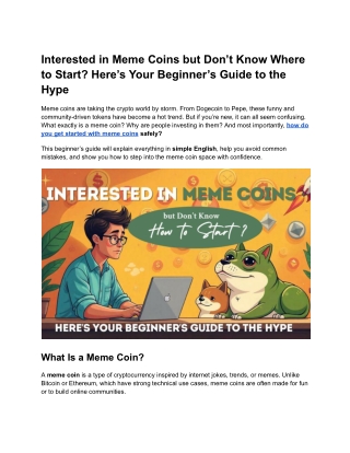 Interested in Meme Coins but Don’t Know Where to Start