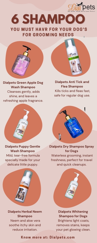 6 shampoo  You must havr for Your Dog's for Grooming Needs