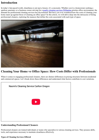 Cleaning Your Home vs Office Space: How Costs Differ with Professionals