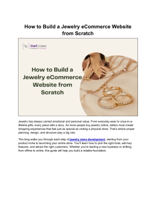 A Comprehensive Guide to Jewelry eCommerce Website Development