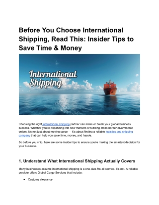 Before You Choose International Shipping, Read This_ Insider Tips to Save Time & Money