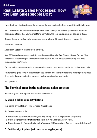 Real Estate Sales Process