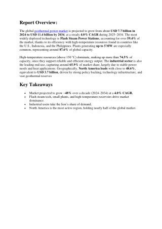 Geothermal Power Market Technological Innovations