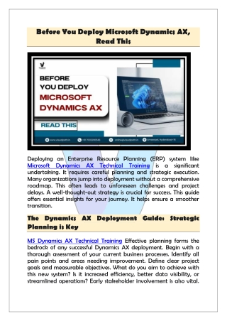 Top Microsoft Dynamics AX Technical Training  D365 - Visualpath