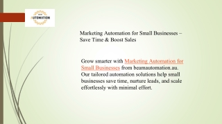 Marketing Automation for Small Businesses – Save Time & Boost Sales