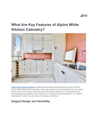 What Are Key Features of Alpina White Kitchen Cabinetry_