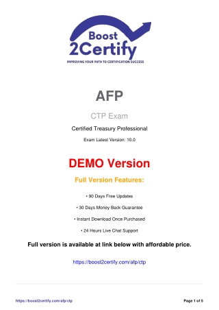 CTP Exam Practice Tests for AFP | Boost2Certify