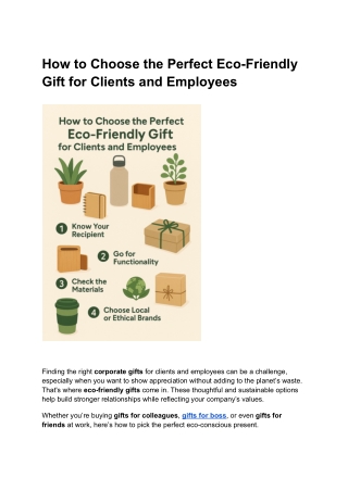 How to Choose the Perfect Eco-Friendly Gift for Clients and Employees