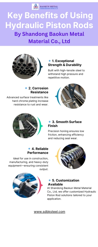 Key Benefits of Using Hydraulic Piston Rods By Shandong Baokun Metal Material
