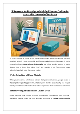 5 Reasons to Buy Oppo Mobile Phones Online in Australia Instead of In-Store