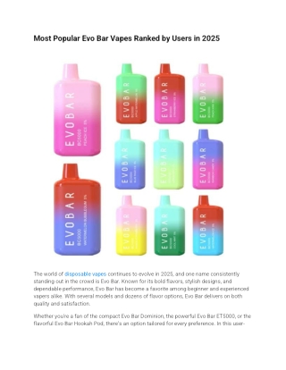 most popular evo bar vapes ranked by users in 2025