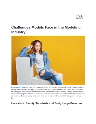 challenges models face in the modeling industry