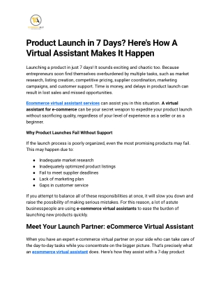 Product Launch In 7 Days_ Here__'s How A Virtual Assistant Makes It Happen