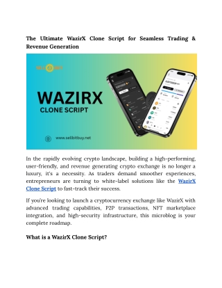the ultimate wazirx clone script for seamless