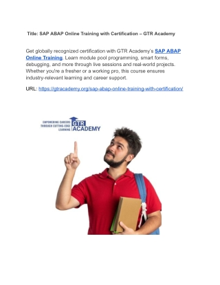 title sap abap online training with certification