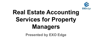 Real Estate Accounting Services for Property Managers
