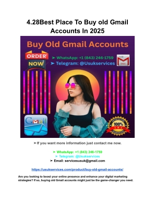 4.28Best Place To Buy old Gmail Accounts In 2025