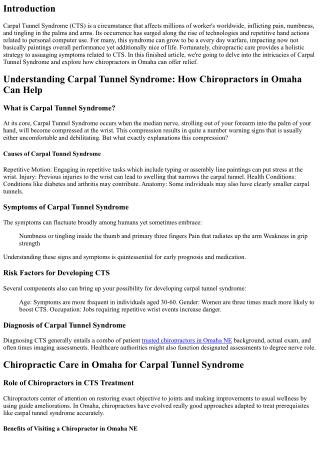 Understanding Carpal Tunnel Syndrome: How Chiropractors in Omaha Can Help