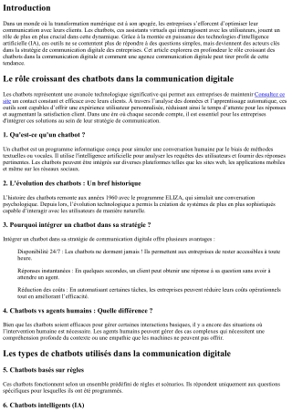 Le rôle croissant des chatbots dans la communication digitale